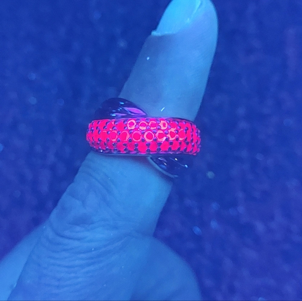 1ct Natural Ruby Sterling Silver Crossover Style … - image 2